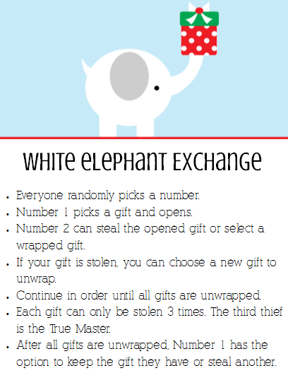 White Elephant Gift Exchange With Printables Badashery